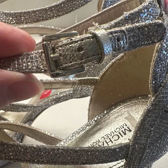 MICHAEL Michael Kors Sparkling Silver Strappy Heels - Picture 8 of 14